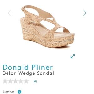 EUC Donald Pliner Gold & Snakeskin Delon Wedges High Heel Sandals Size 8M